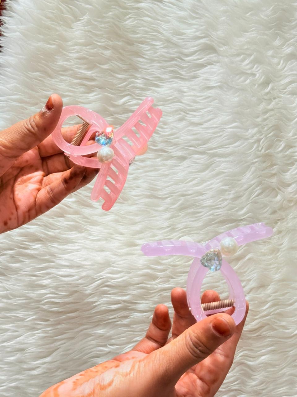 Pearl Hair Claws- 12Pc