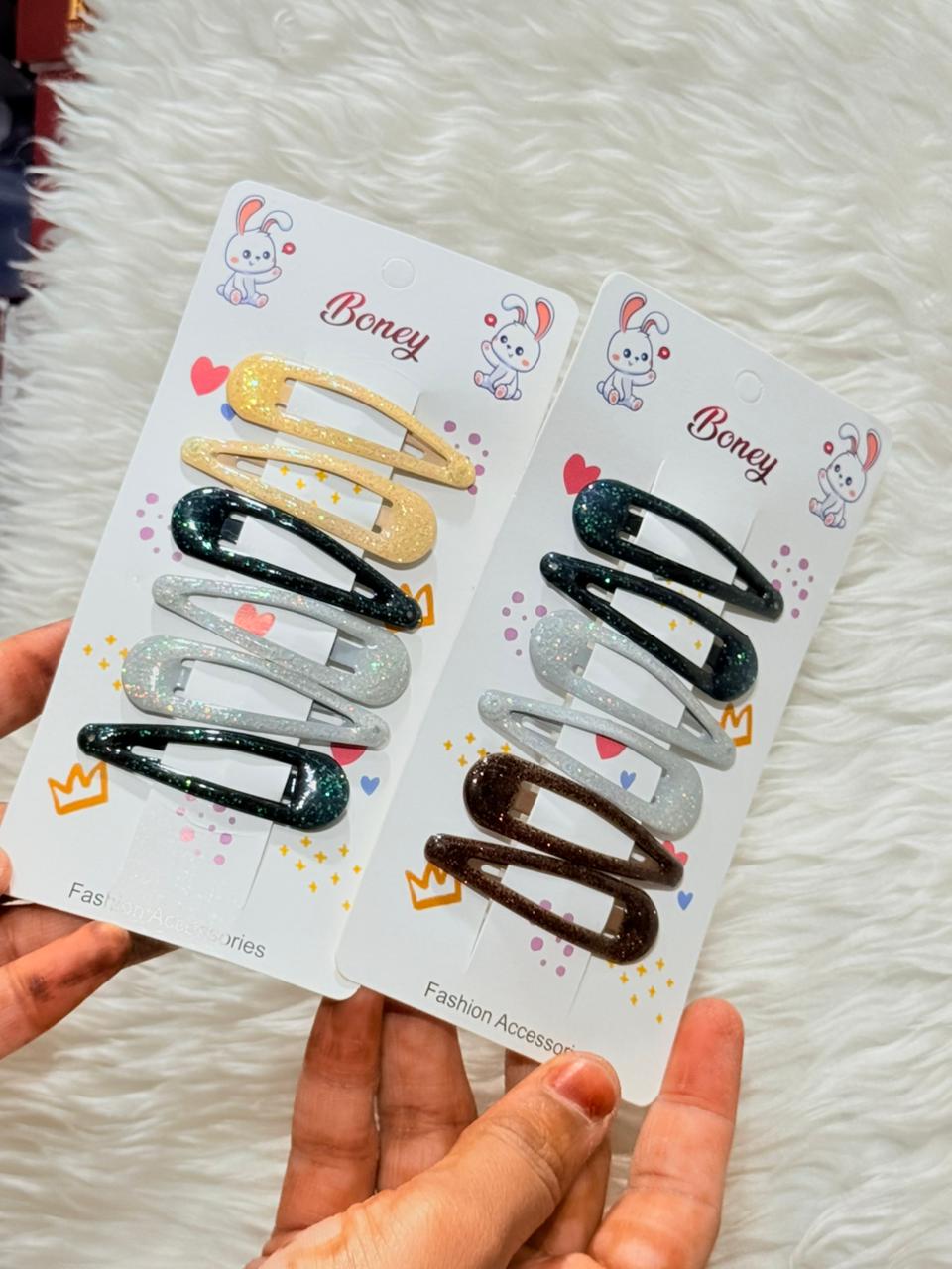 Metal tic Tac Colourful Hair Clips- 12Pc