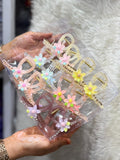 Floral Hair Claws - 12Pc Set