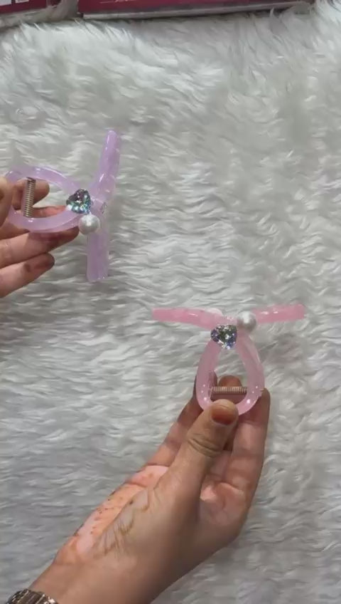 Pearl Hair Claws- 12Pc